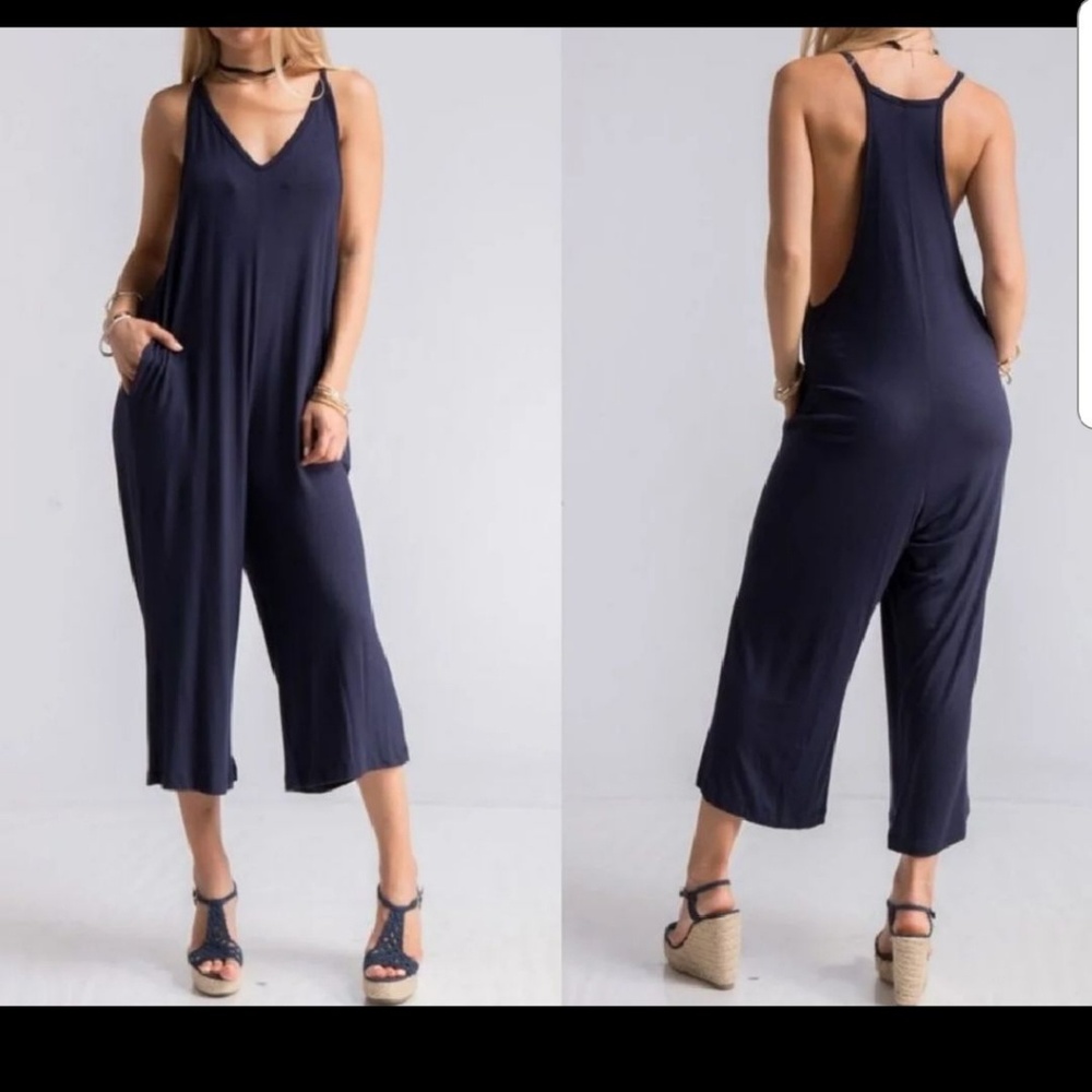 Black Fun-tastic Gaucho Jumpsuit - Picture 5 of 6